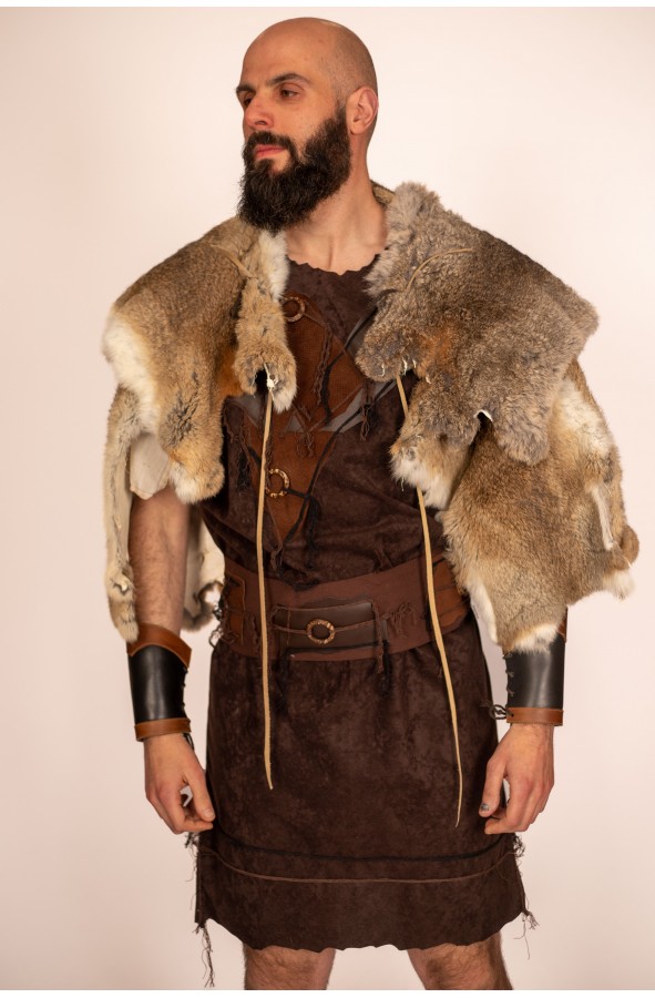 Men's Rabbit Fur Cloak for Historical...