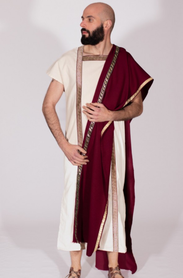 Men's long Roman costume with toga