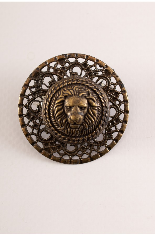 Broche romano dorado con león pequeño