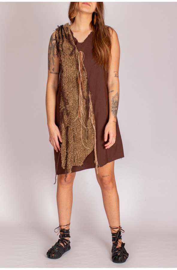 Viking women's dress in brown