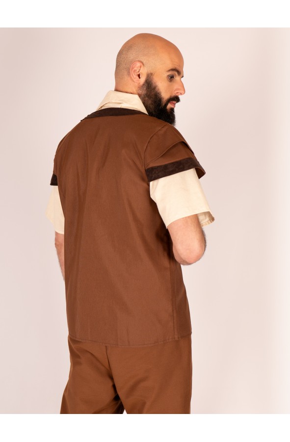 Medieval Brown Vest with Double...