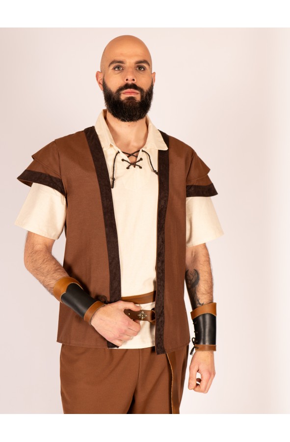 Medieval Brown Vest with Double...