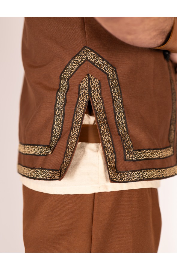 Chaleco Medieval Marrón con Ribetes –...