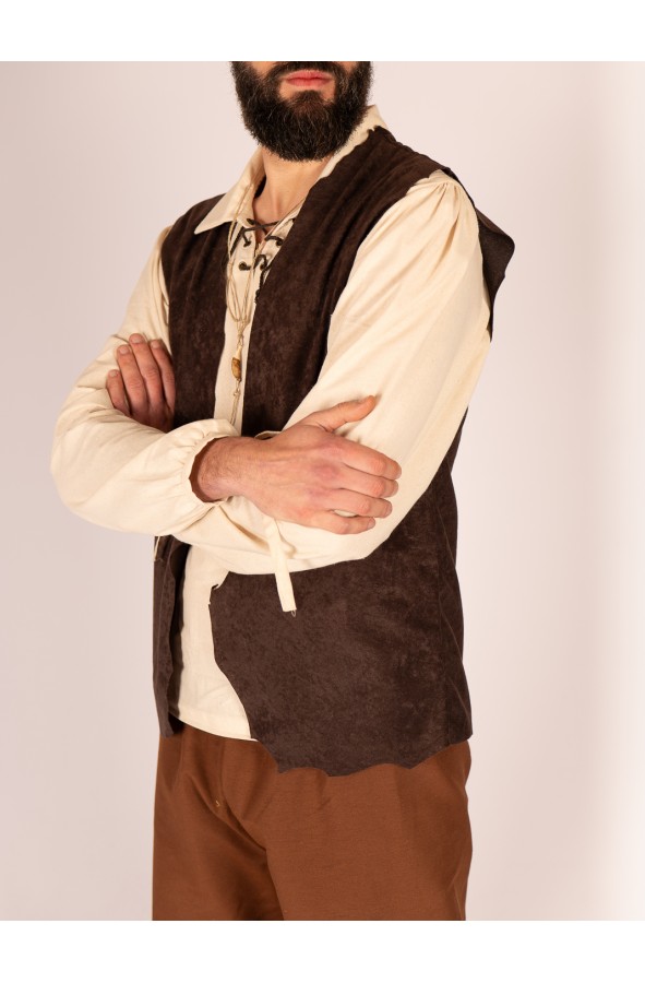 Medieval suede vest – Handcrafted cut...