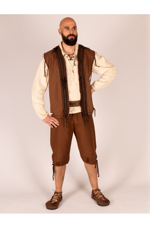 Cinturón medieval de cuero marrón –...