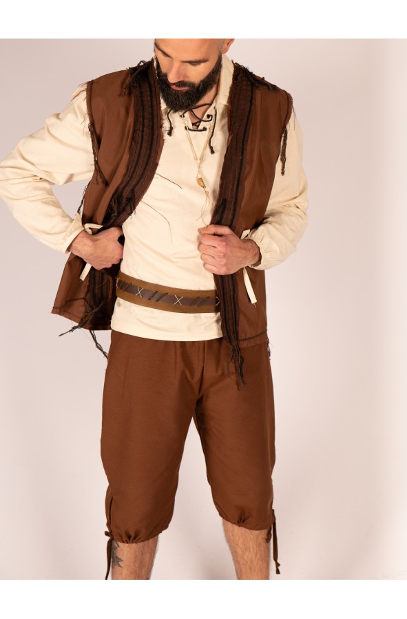 Cinturón medieval de cuero marrón –...