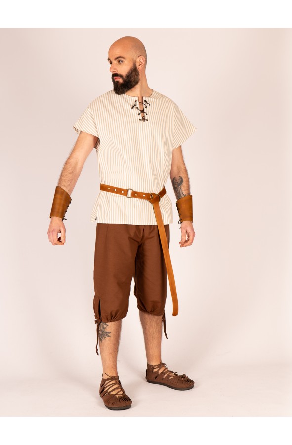 Conjunto Medieval de Camisa de Rayas...