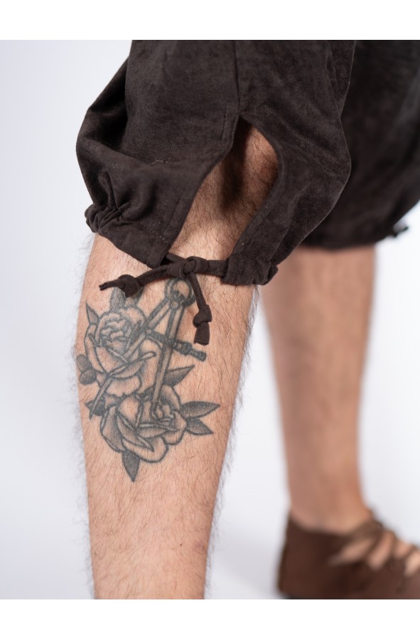 Pantalón bombacho en ante vegano –...