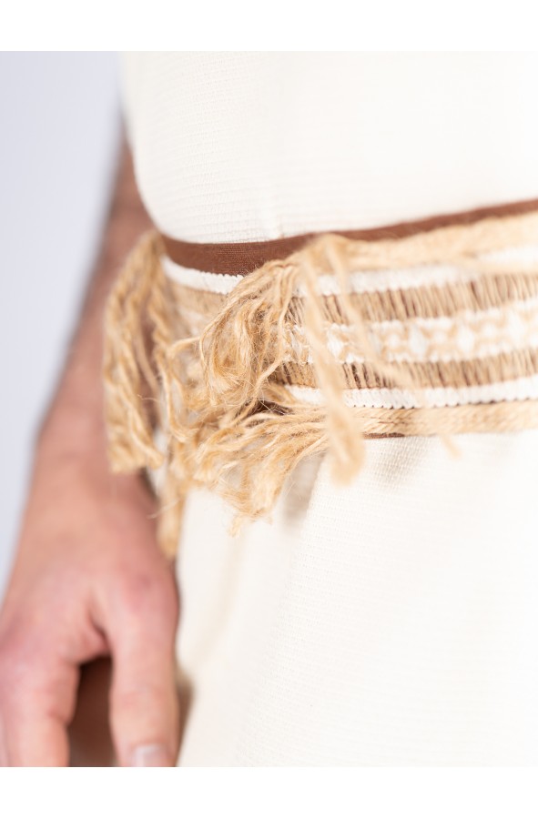 Traje celta-vikingo en blanco roto...