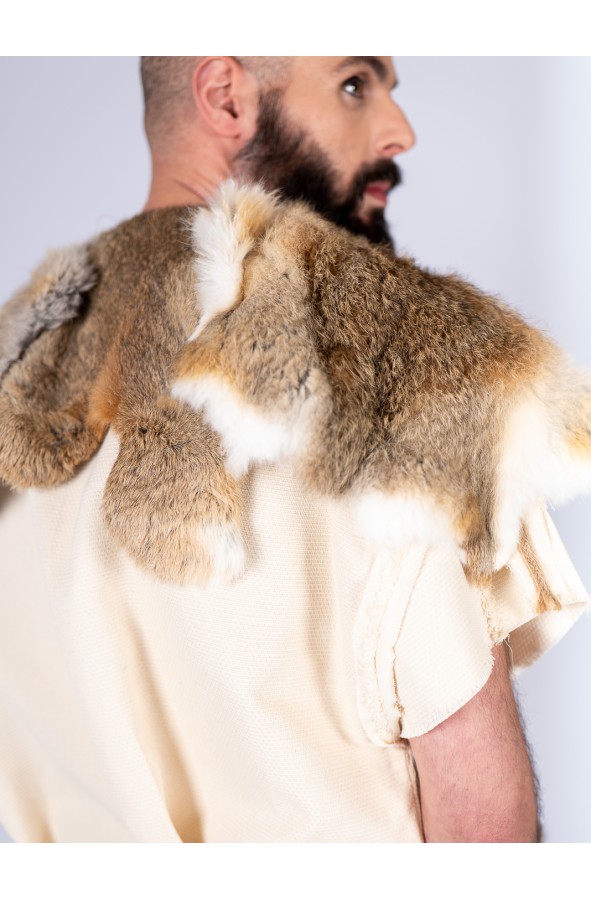 Short Rabbit Fur Shoulder Cape with...