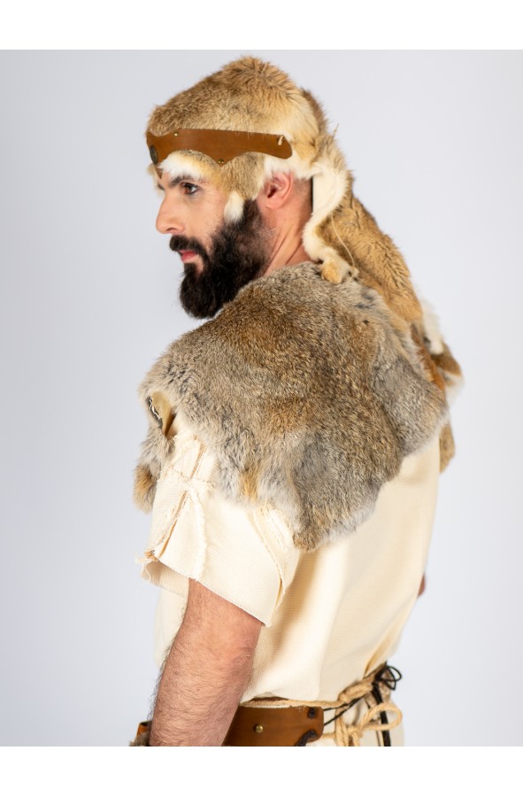 Rabbit Fur and Leather Headband with...