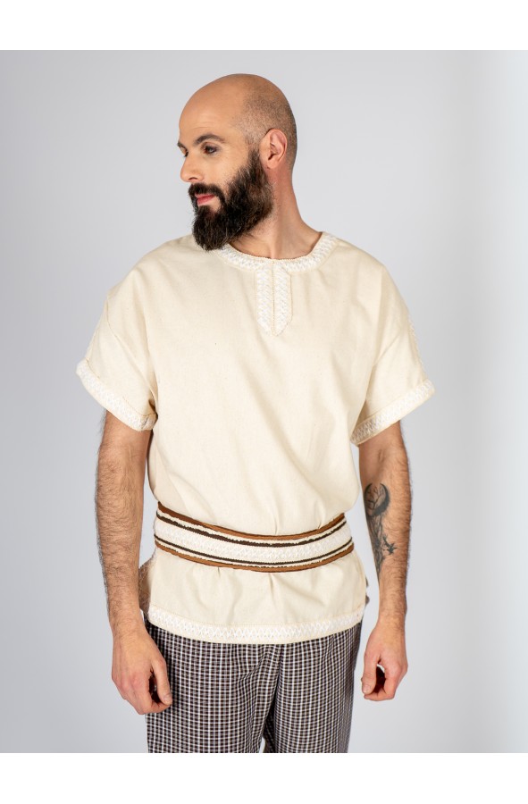 Celtic Viking Shirt in Natural Cotton