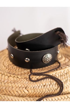 Black Leather Belt with...