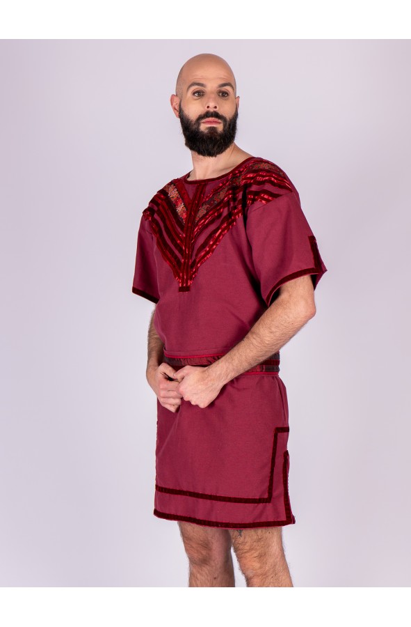 Medieval Noble Tunic in Burgundy with...