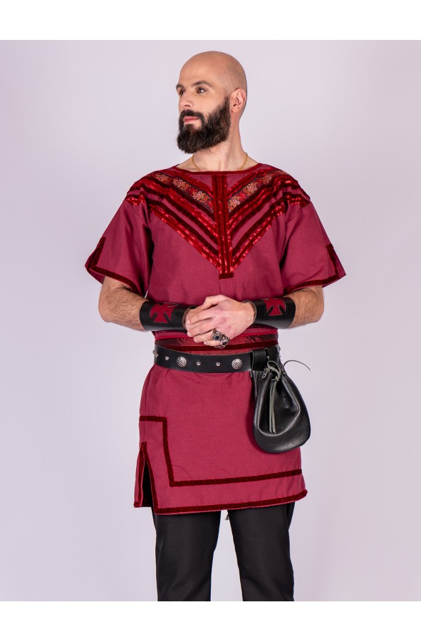 Medieval Leather Belt with Silver...