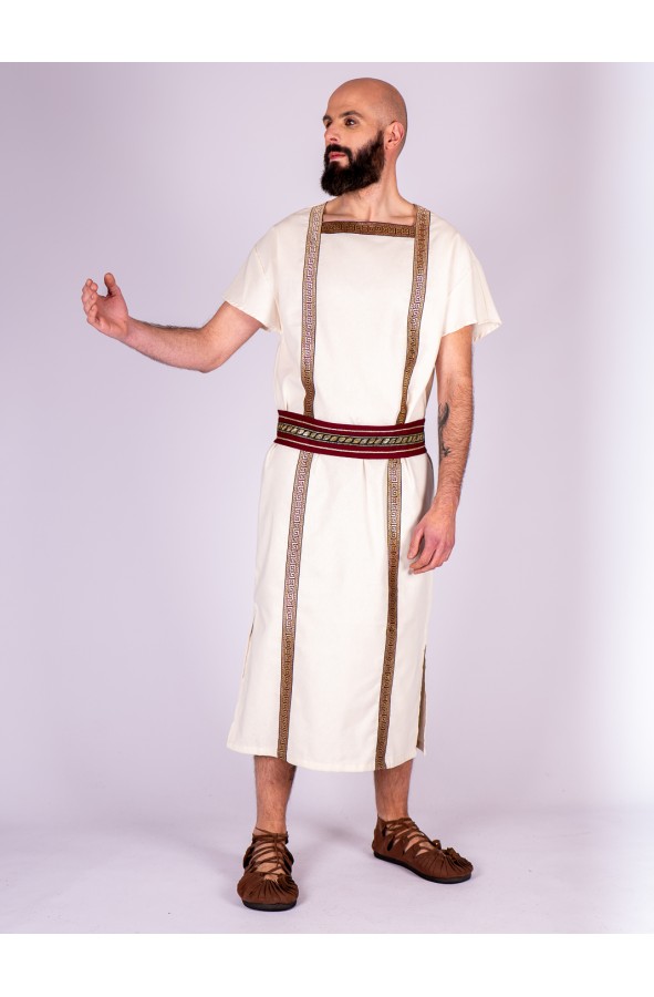 Roman Tunic in Natural White with...