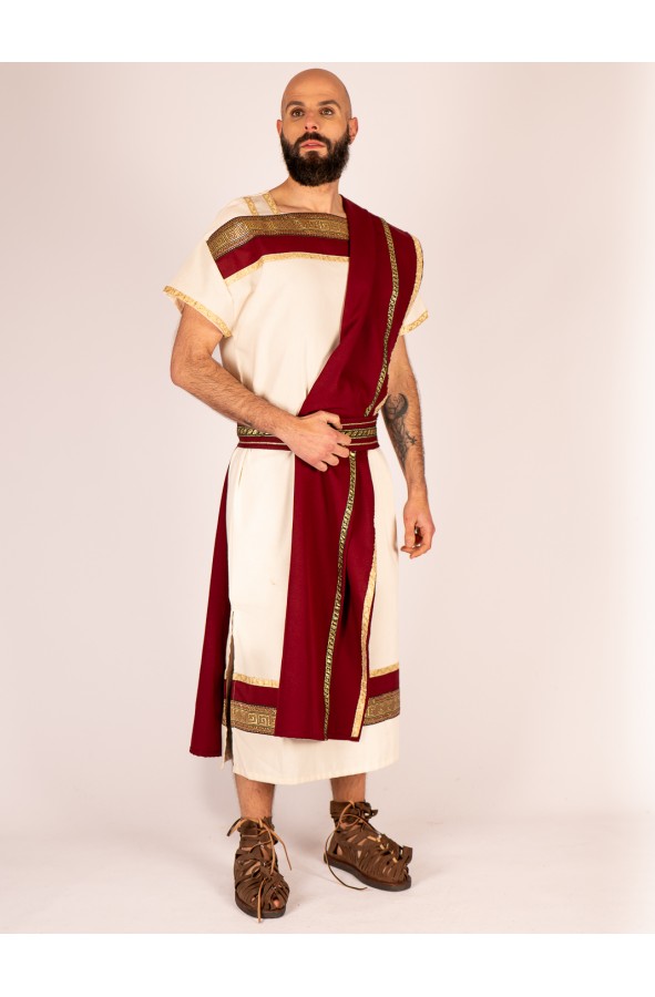 Roman Tunic with Red Mantle and Gold...