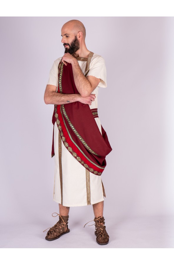 Túnica romana con toga decorada en...