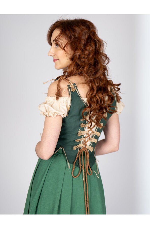 Corset bajo pecho medieval en color...