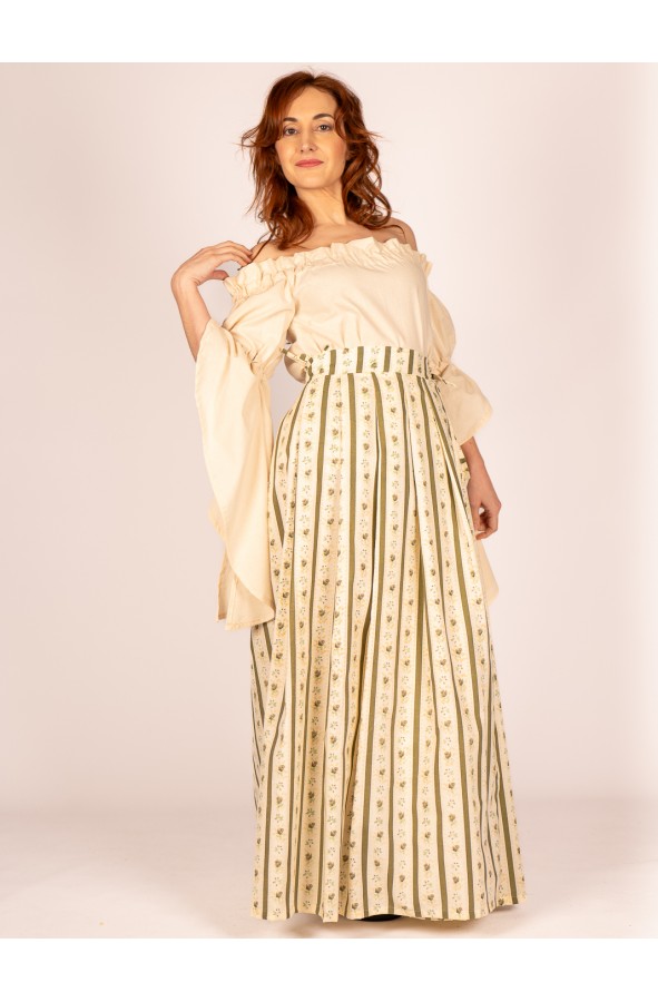 Falda medieval de algodón con...