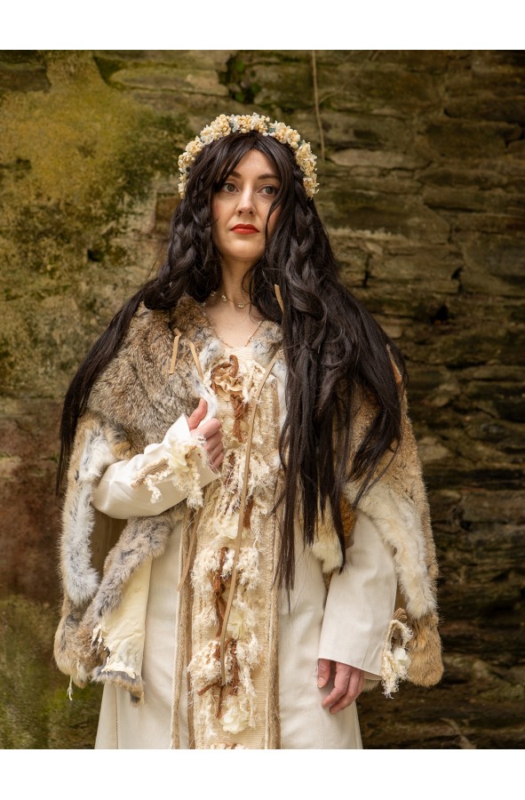 Capelina Medieval Larga de Conejos...