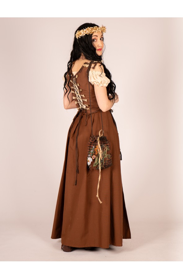 Chaleco medieval marrón con ajuste de...