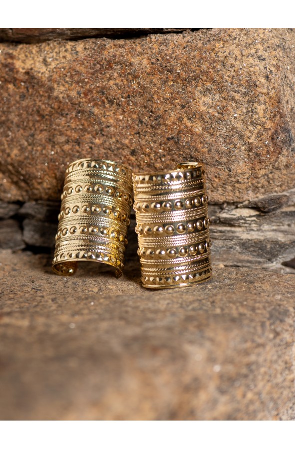 Pair of Roman Gold-Colored Engraved...