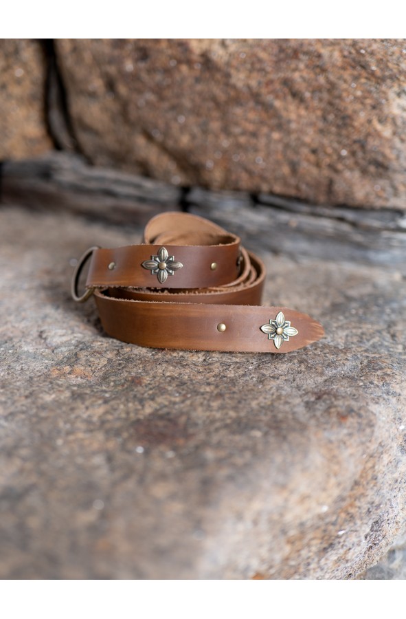 Medieval Leather Belt with Metal...