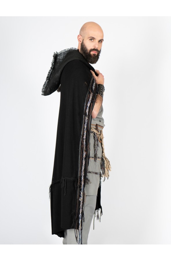 Celtic and Viking Black Cloak with...