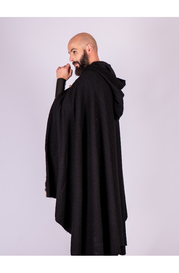Roman Black Textured Cloak with...