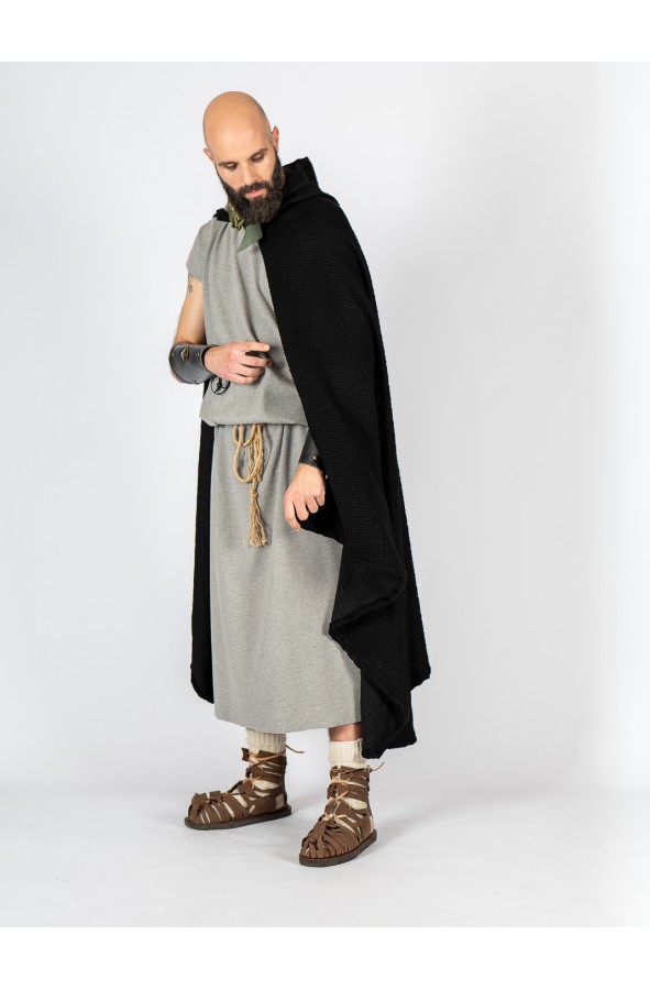 Roman Black Textured Cloak with...