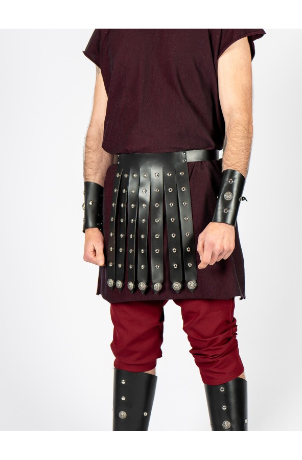 Roman military belt with skirt, black...
