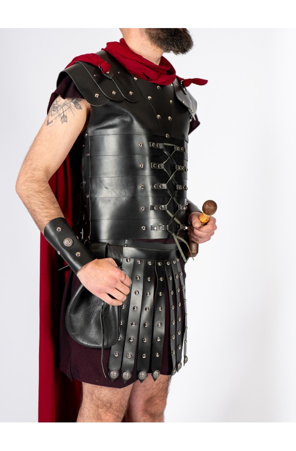 Black Roman armbands with silver lions