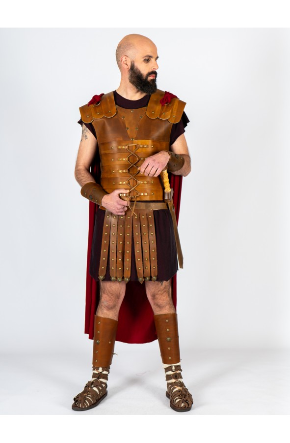 Lorica segmentata Romana piel marrón...