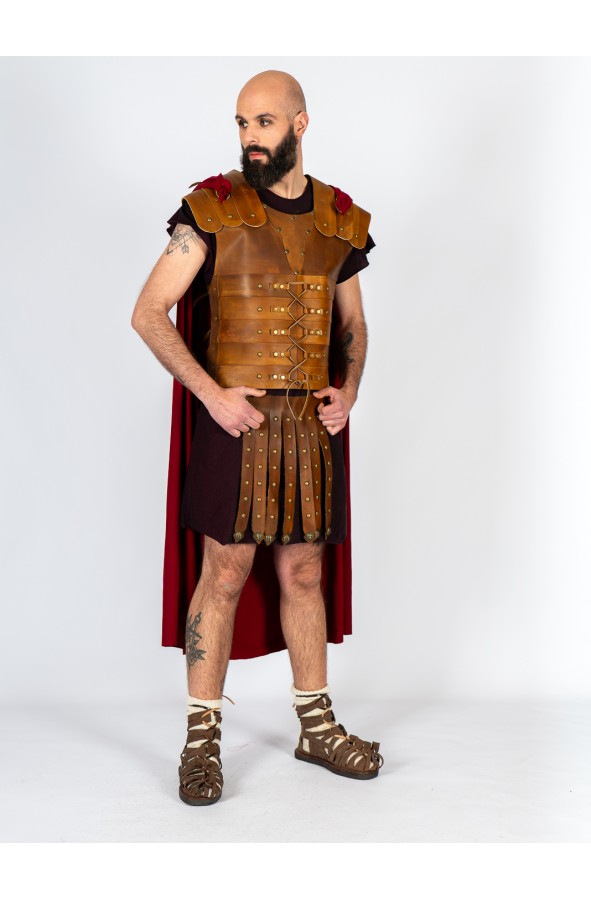 Lorica segmentata Romana piel marrón...