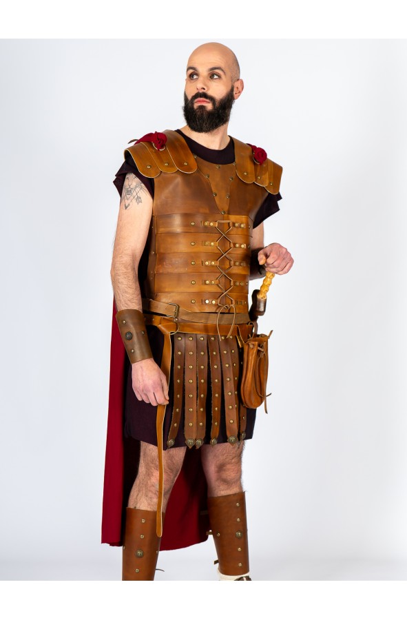 Lorica segmentata Romana piel marrón...
