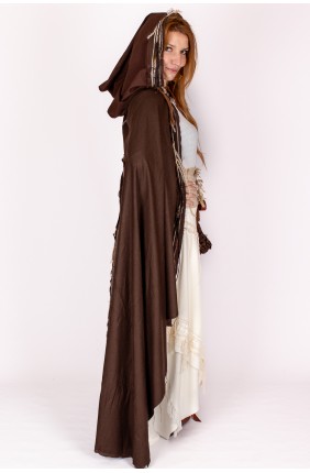 Brown medieval cloak with hoo