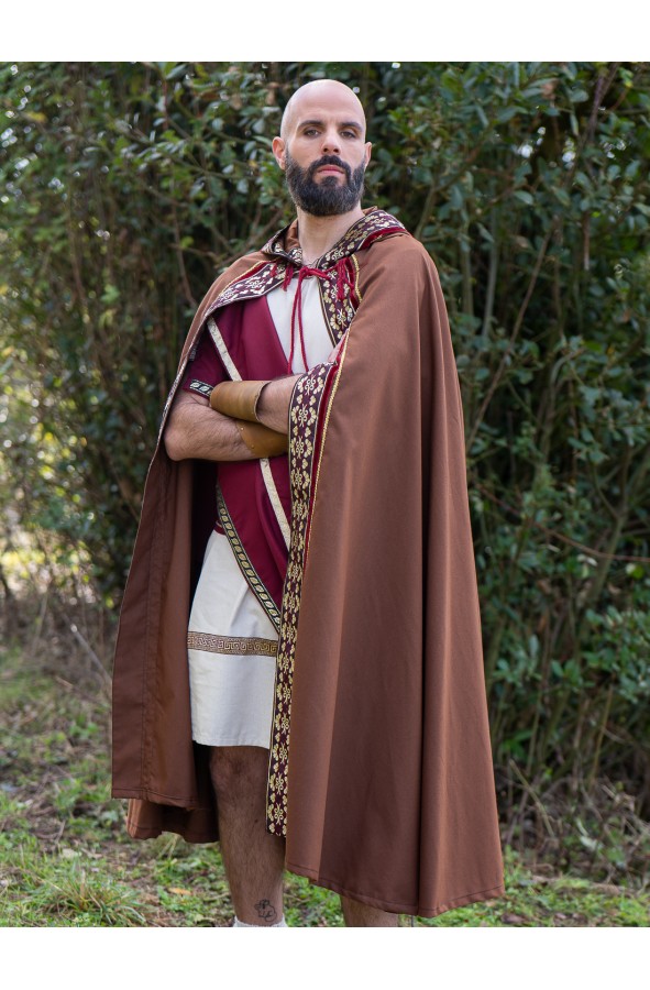 Roman cloak in cotton with hood and...