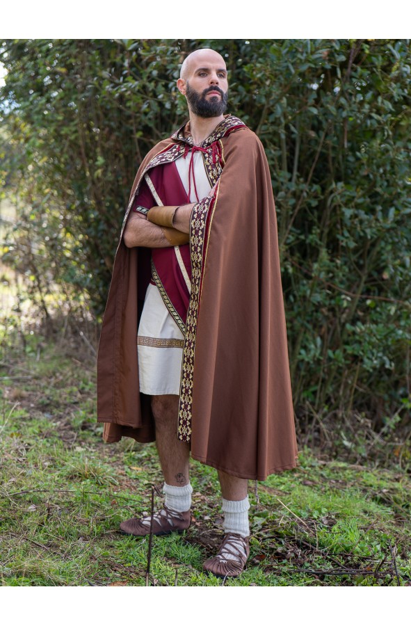 Roman cloak in cotton with hood and...