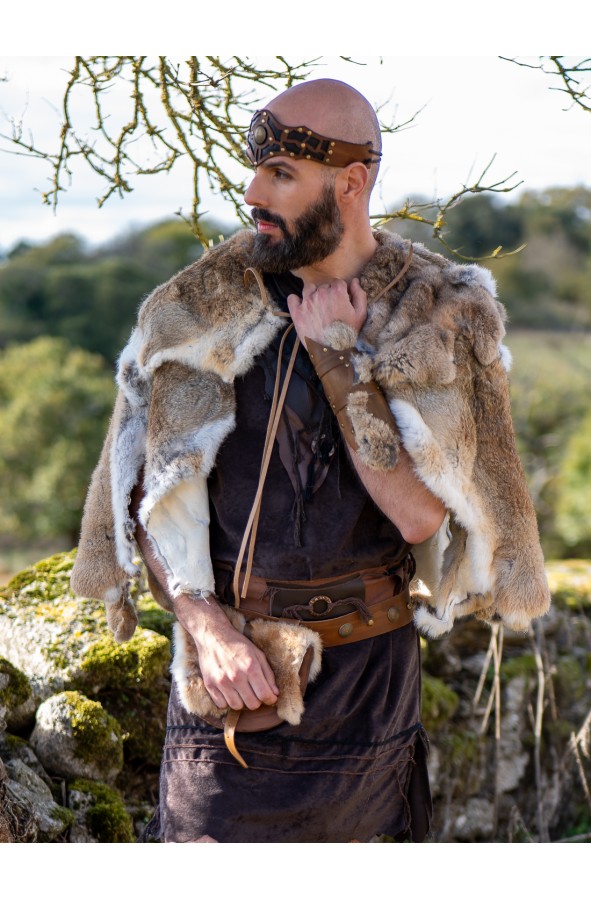 Men's Rabbit Fur Cloak for Historical...