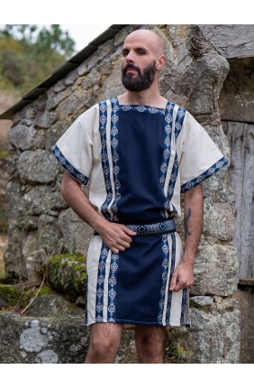 Roman blue and white tunic...