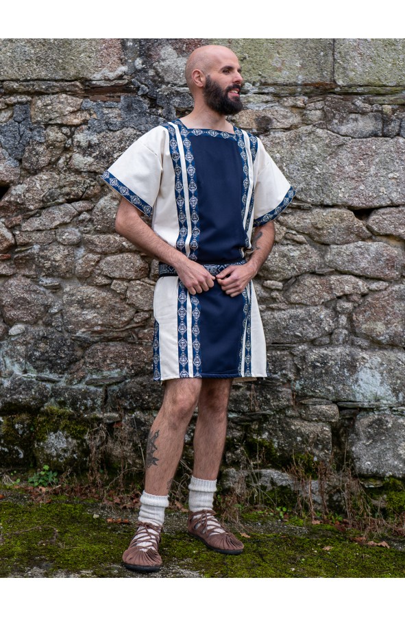 Roman blue and white tunic with...