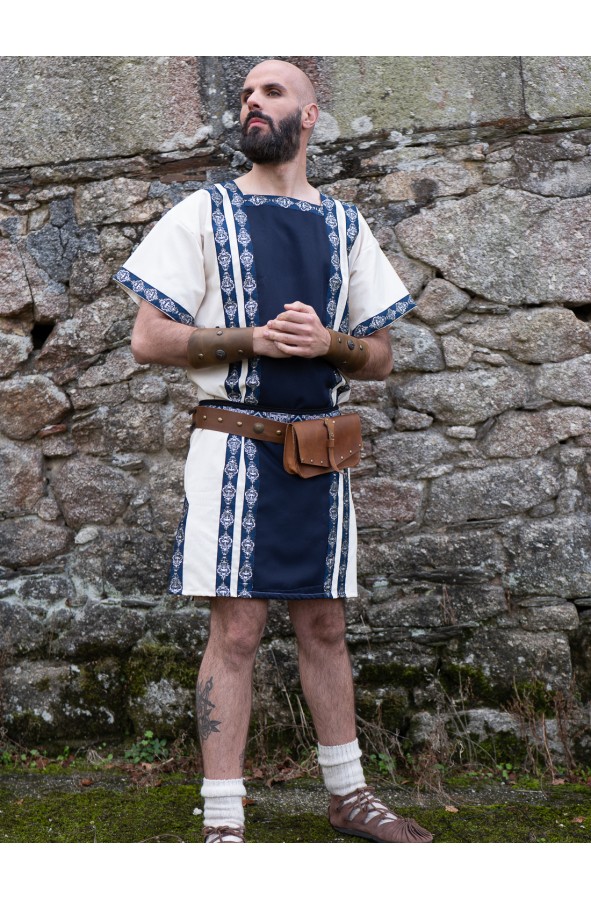 Roman blue and white tunic with...