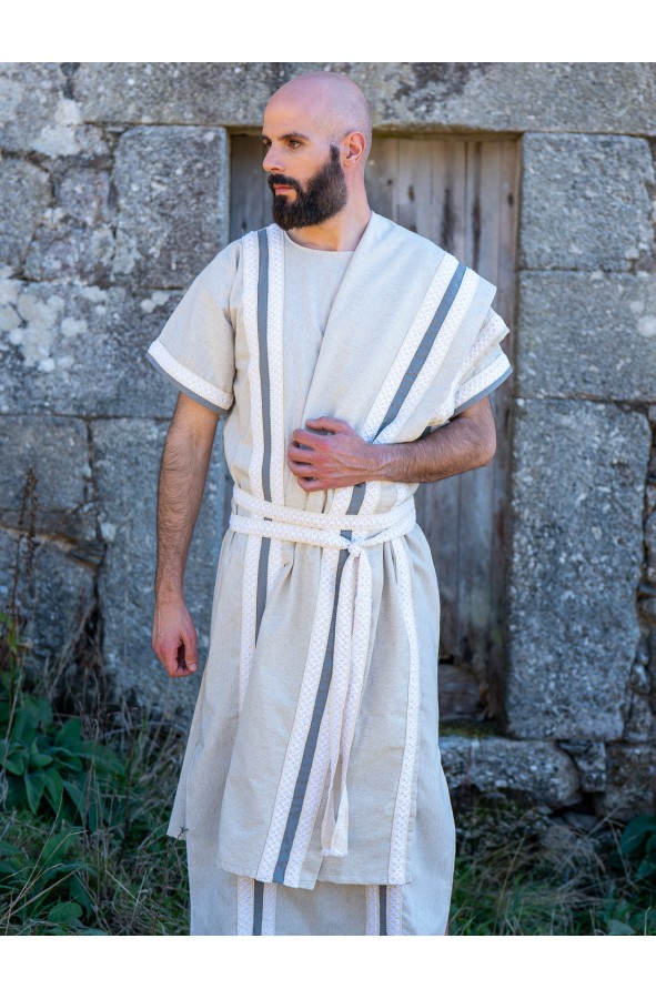 Roman long tunic in cotton-blend with...