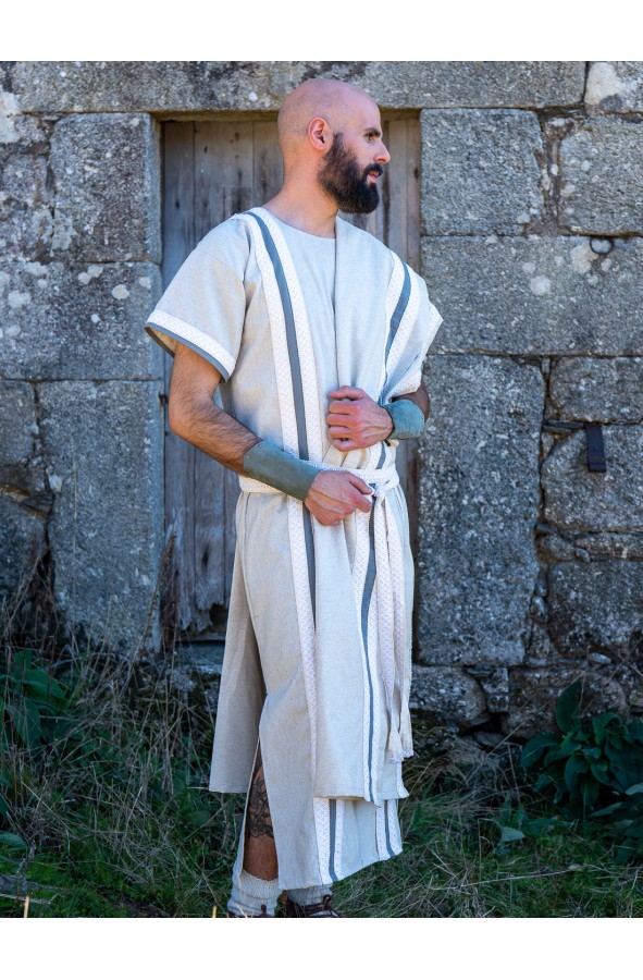 Roman long tunic in cotton-blend with...