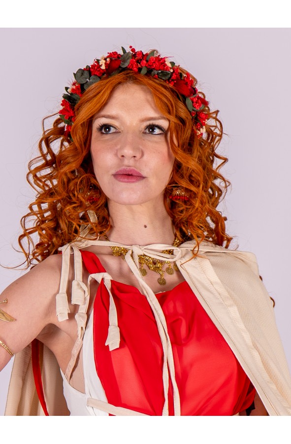 Pendientes rojo y dorado de...