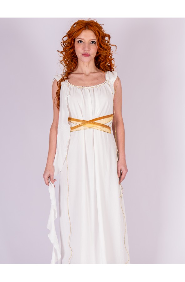 Vestido romano en color blanco con...
