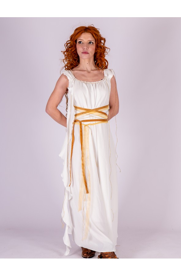 Vestido romano en color blanco con...