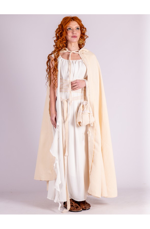 Vestido romano blanco con cinturón