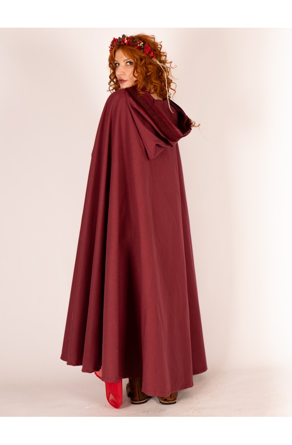 Vestido romano burdeos con cinturón...